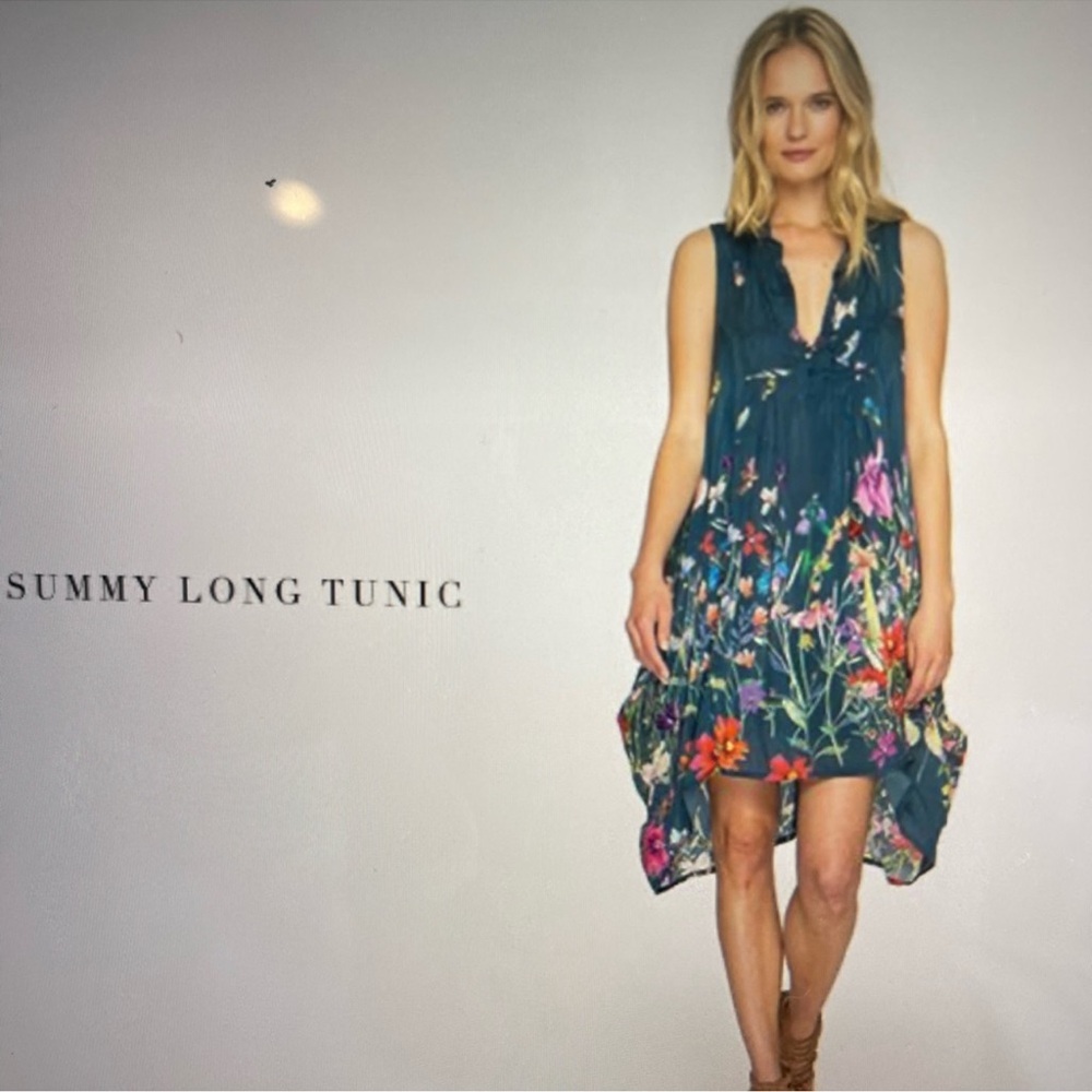 Johnny Was Women’s Size XL Summy Long Floral Boho Tunic Top Dress